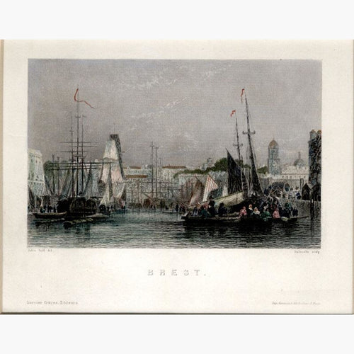 Brest c.1840 Prints KittyPrint 1800s France Seascapes Ports & Harbours