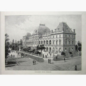 Antique Print Brisbane Parliament House 1886
