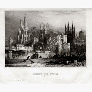 Burgos Ansicht von Burgos 1859 Prints KittyPrint 1800s Spain & Portugal Townscapes