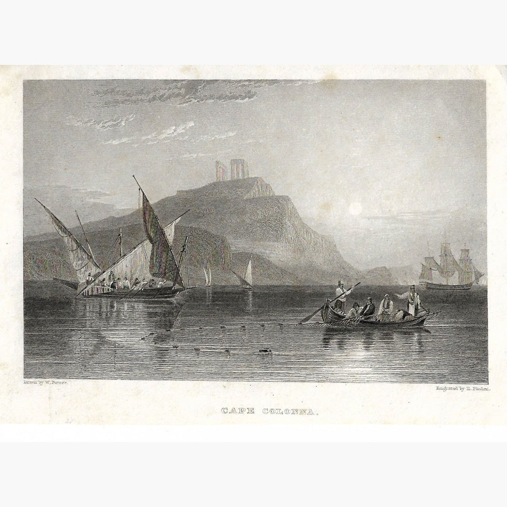 Antique Print Cape Colonna 1832 Prints
