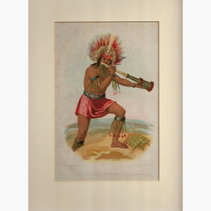 Antique Print Chef de Tribu Indienne 1876 Prints