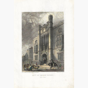 Antique Print City of London School 1815