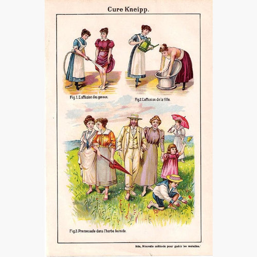 Cure Kneipp 1900. Prints KittyPrint 1900s Anatomy & Medical Costumes & Fashion Genre Scenes