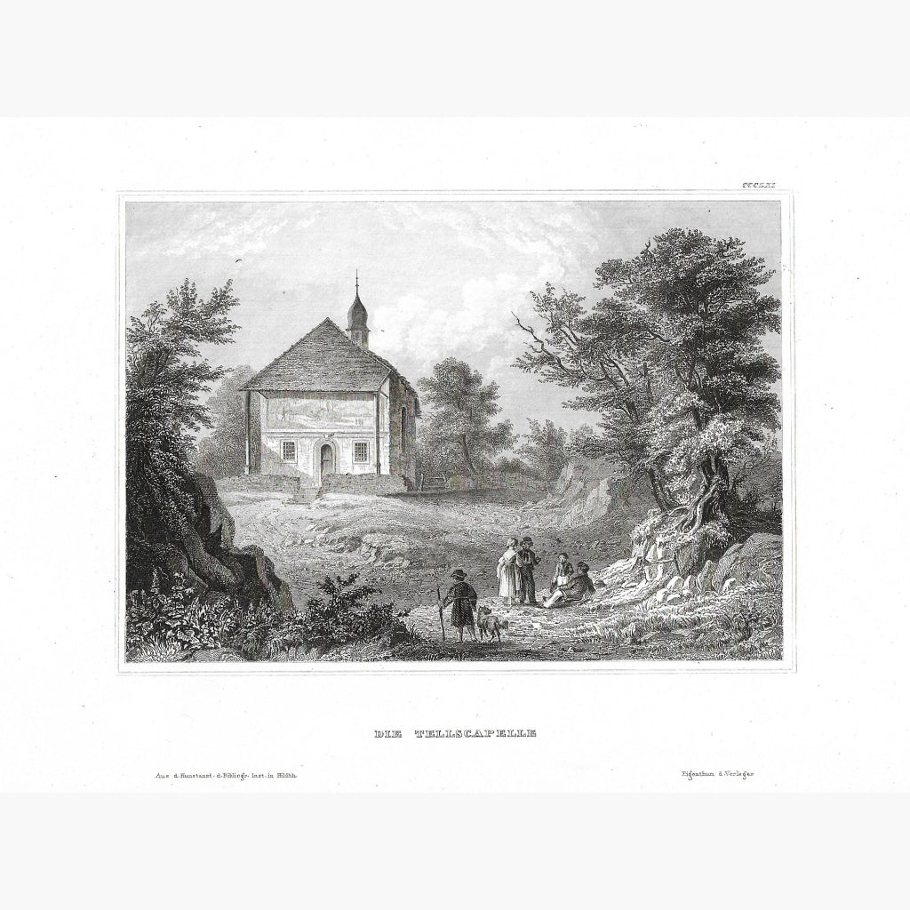 Antique Print die Tellscapelle 1859