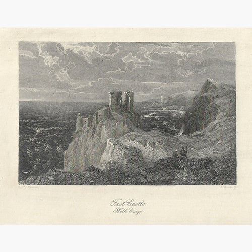 Antique Print Fast Castle Wolfs Crag 1832 Prints