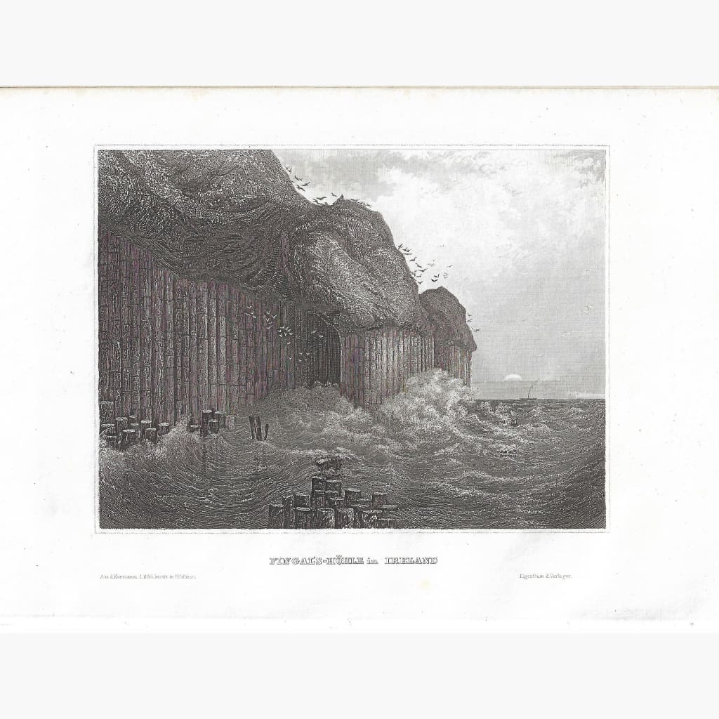 Antique Print Fingal’s Cave Ireland 1859 Prints