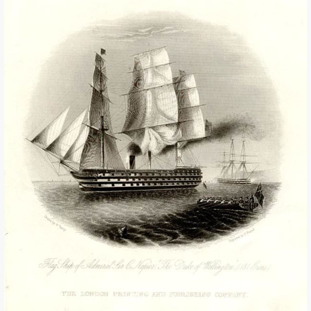 Flag Ship of Admiral Napier c.1850 Prints KittyPrint 1800s Maritime Military