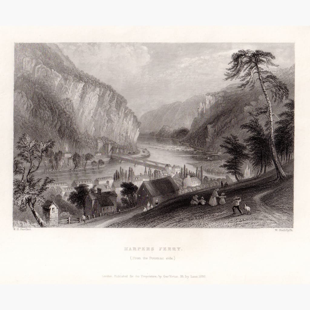 Harpers Ferry (From The Potomac Side) 1838 Prints