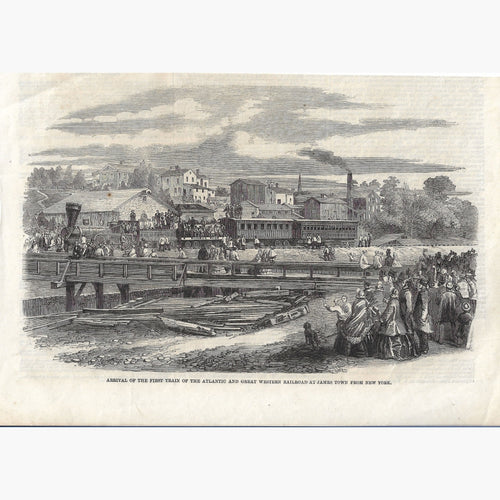 Antique Print James Town Arrival of train 1860 Prints