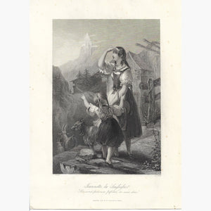 Antique Print Jeannette la Swissesse c.1840 Prints