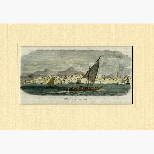 Jiddah (Jeddah) from the Sea c.1880 Prints KittyPrint 1800s Arabia & Egypt Townscapes