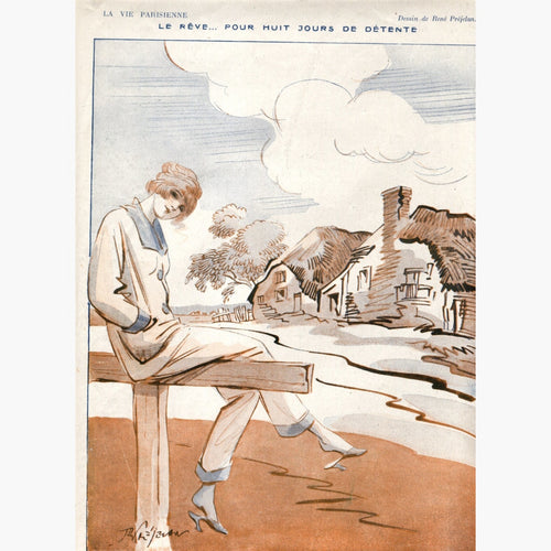 Le Reve ... Pour Huit Jours de Detente,1918 Prints KittyPrint 1900s Costumes & Fashion France