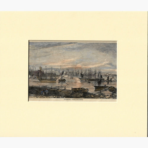 Antique Print Liverpool-from Seacombe 1870 Prints