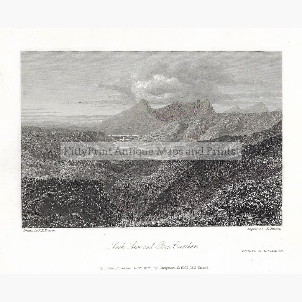 Antique Print Loch Awe And Ben Cruachan 1832 Prints