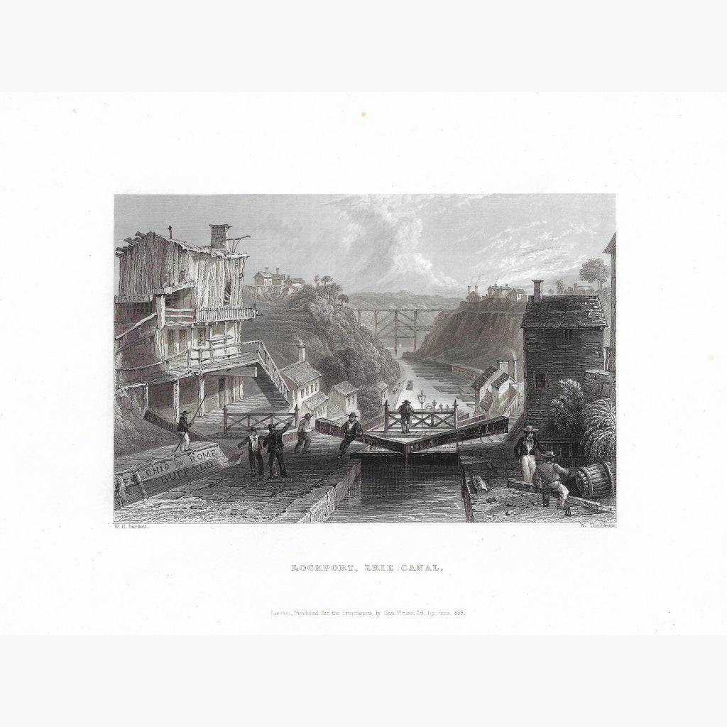Antique Print Lockport Erie Canal 1838 Prints