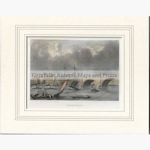 Antique Print London Bridge C.1840 Prints
