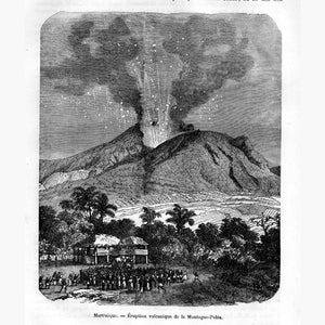 Martinique Eruption volcanique 1876 Prints KittyPrint 1800s Landscapes Volcanoes