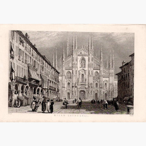 Milan Cathedral c.1840 Prints KittyPrint 1800s Castles & Historical Buildings Italy