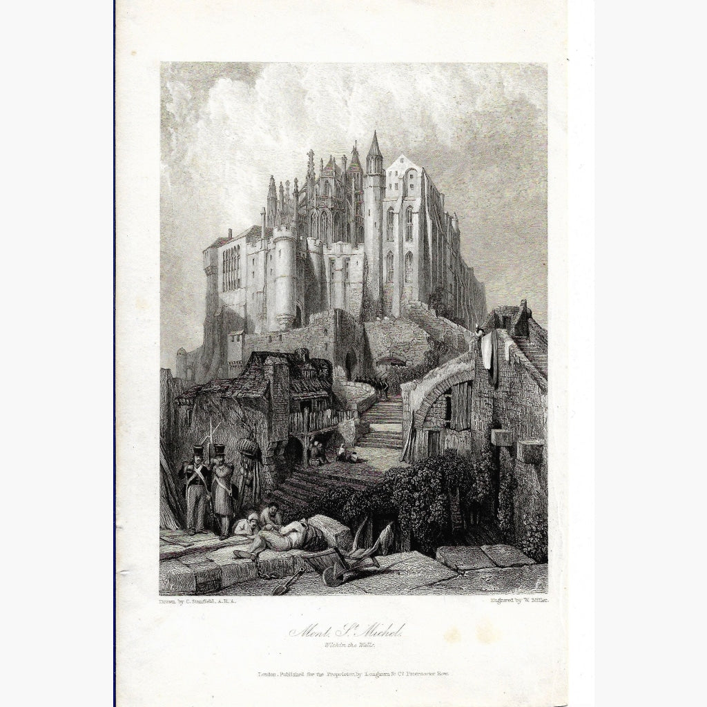 Antique print Mont St. Michel 1836 Posters Prints & Visual Artwork