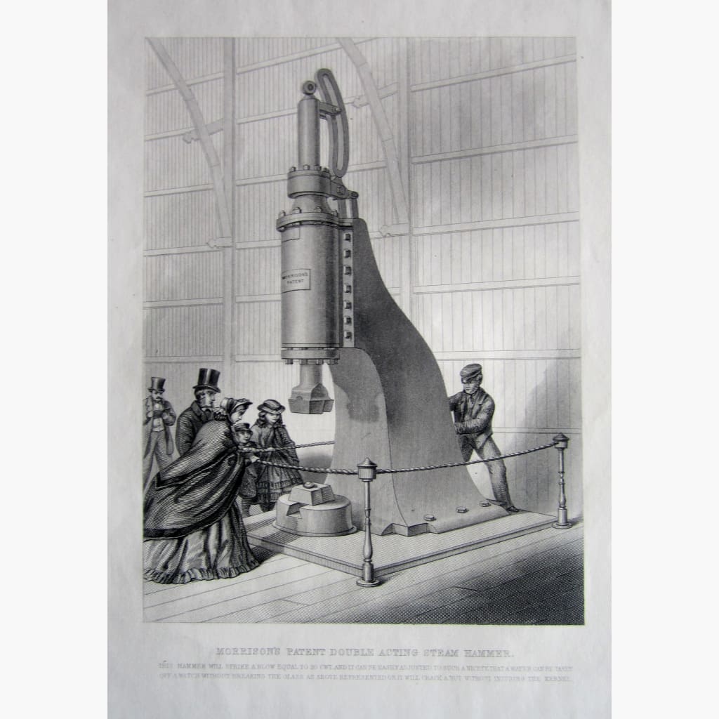 Antique Print Morrison’s Patent Double Acting Steam Hammer 1842 Prints