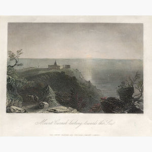 Mount Carmel looking towards the sea,c.1850 Prints KittyPrint 1800s Castles & Historical Buildings Holy Land Landscapes Seascapes Ports & Harbours