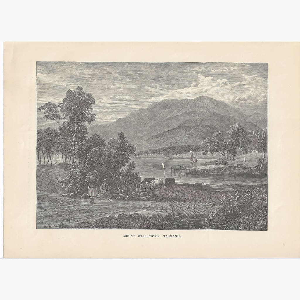Antique Print Mount Wellington Tasmania,1880 Prints