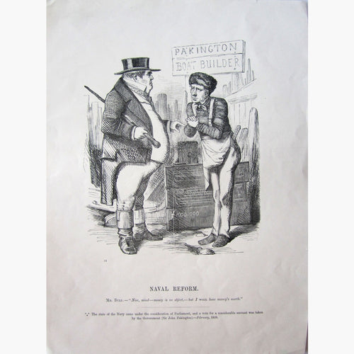Antique print Naval Reform 1859 Prints