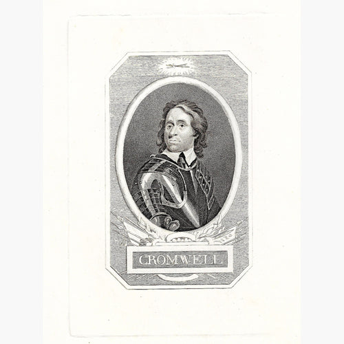 Antique Print,Oliver Cromwell c.1840. Prints