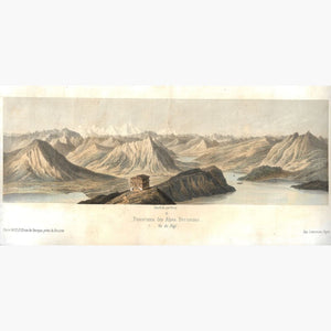 Antique Print Panorama des Alpes Bernoises 1840 Prints