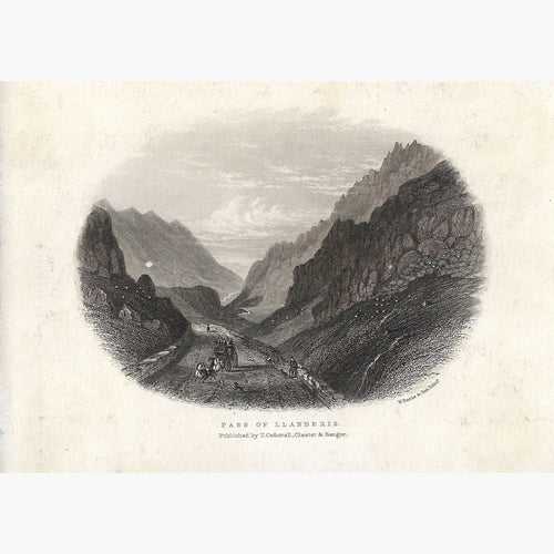 Antique Print Pass of Llanberis 1855 Prints