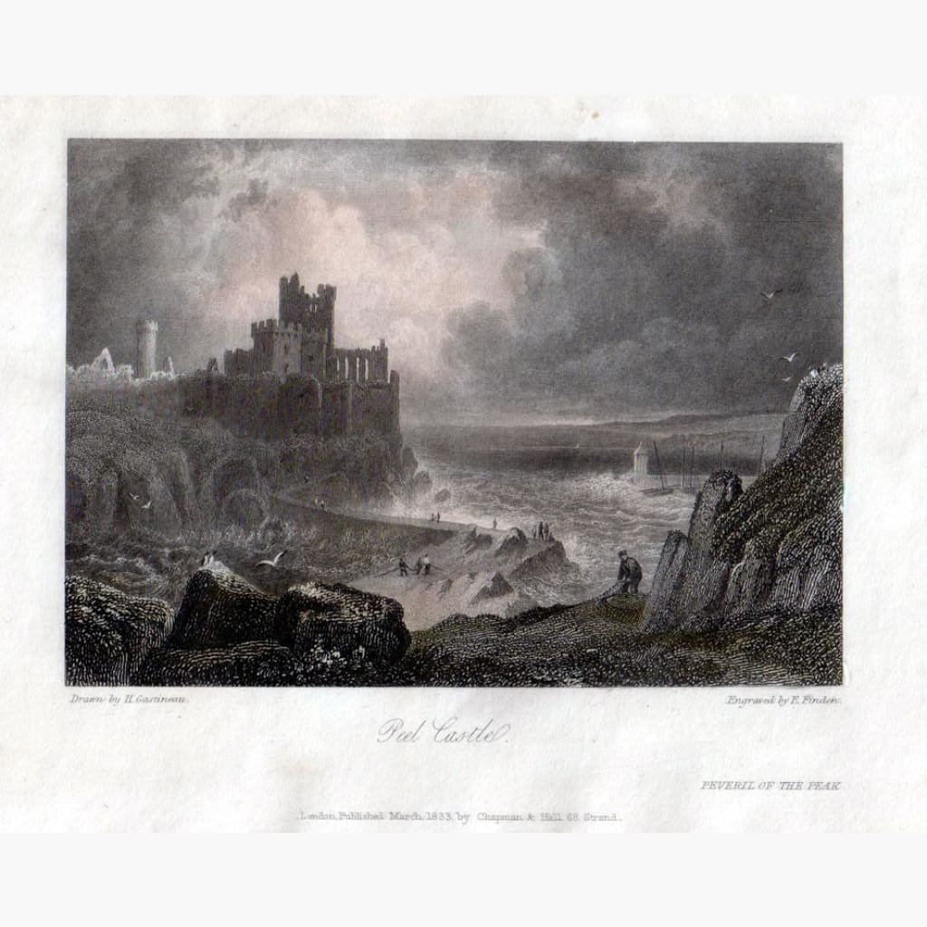 Peel Castle Isle of Man 1833 Prints KittyPrint 1800s Castles & Historical Buildings England Islands