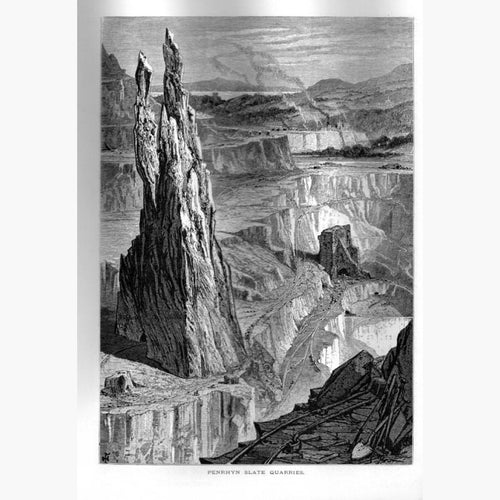 Penrhyn Slate Quarries 1870 Prints KittyPrint 1800s Engineering Landscapes Wales
