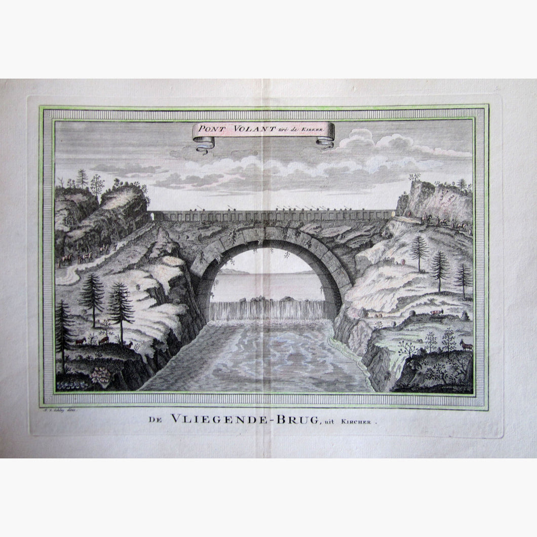Antique Print Pont Volant Flying Bridge Kircher 1747 Prints
