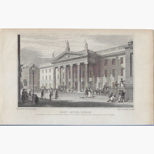 Antique Print Post Office Dublin 1840 Prints