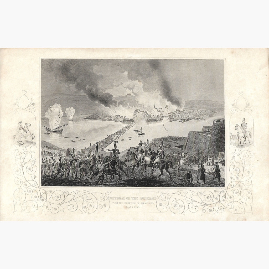 Antique Print Retreat of the Russians,1850 Prints