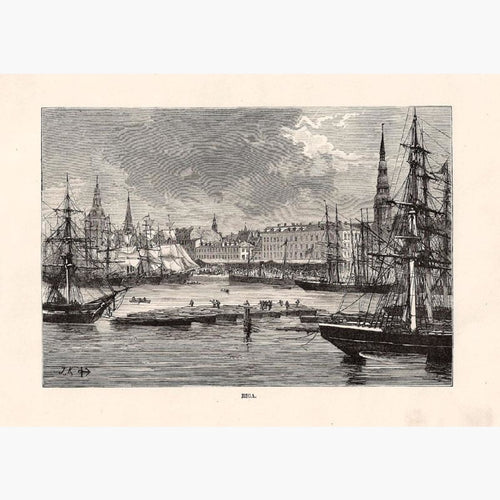 Riga c.1875 Prints KittyPrint 1800s Eastern Europe Seascapes Ports & Harbours