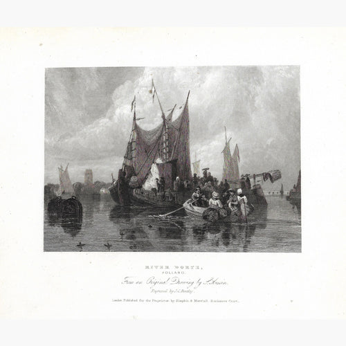 Antique Print River Dorte Holland 1834 Prints