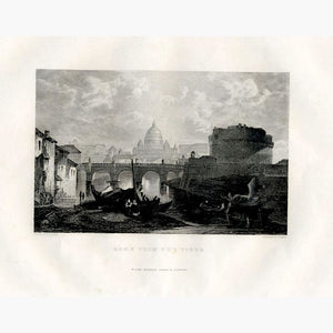 Rome from the Tiber 1840 Prints KittyPrint 1800s Italy Landscapes