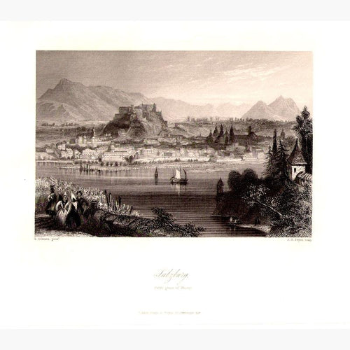 Salzburg. Birth place of Mozart c.1840 Prints KittyPrint 1800s Austria Townscapes