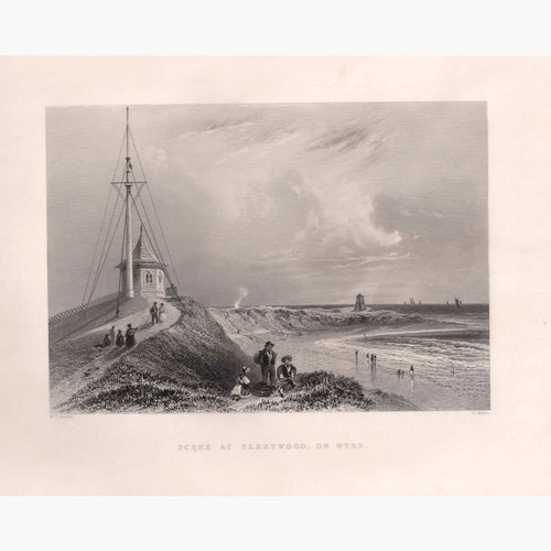 Antique Print Scene At Fleetwood On Wyre 1842 Prints