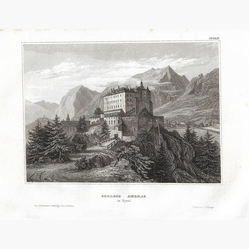 Antique Print Schloss Ambras Tyrol 1859 Prints