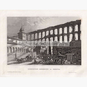 Antique Print Segovia Aquaduct 1859 Prints