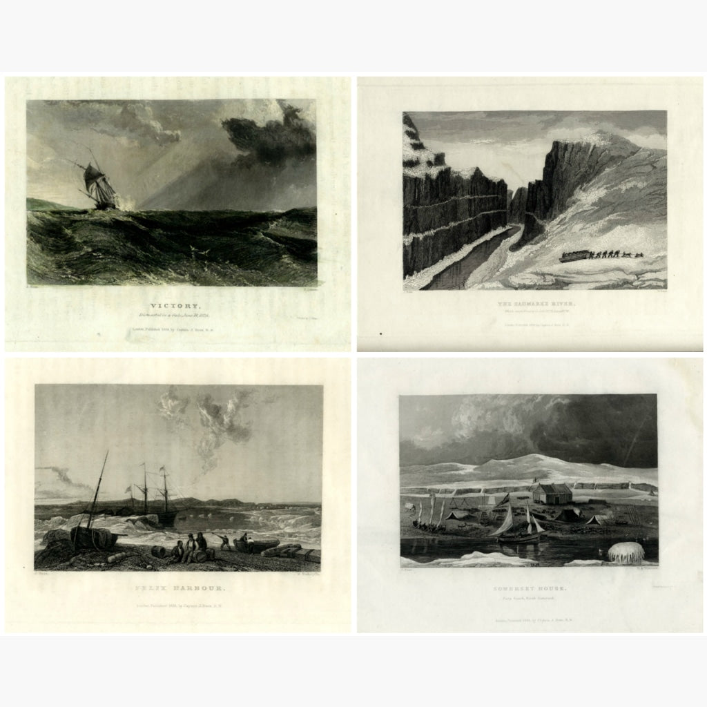 Set Of 4: Captain J Ross The Second Arctic Expedition 1834 4 Prints