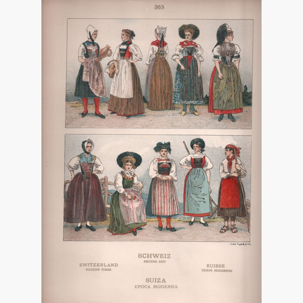 Swiss Folk Costume 2 C.1910 Prints