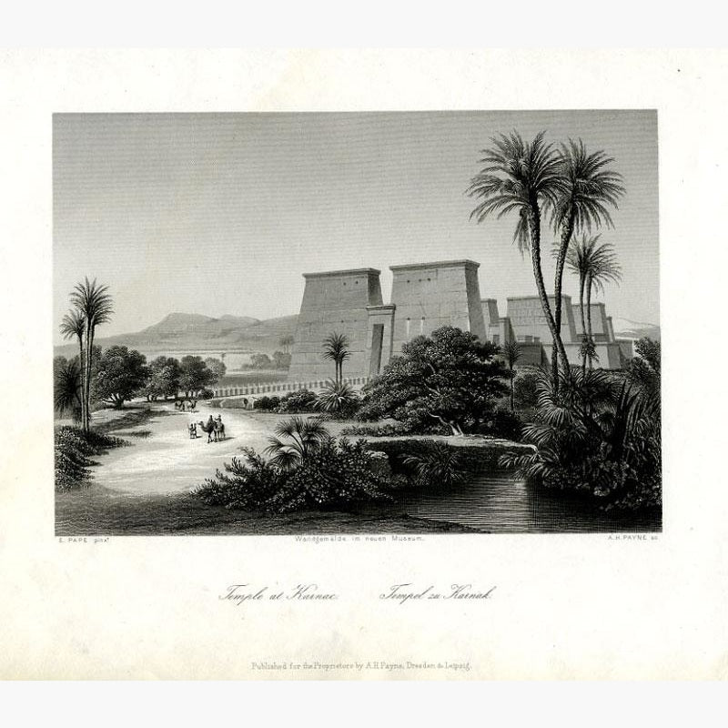 Temple at Karnak c.1850 Prints KittyPrint 1800s Arabia & Egypt Castles & Historical Buildings