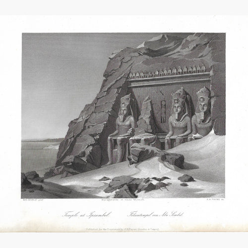Antique Print Temple of Abu Simbel 1850 Prints