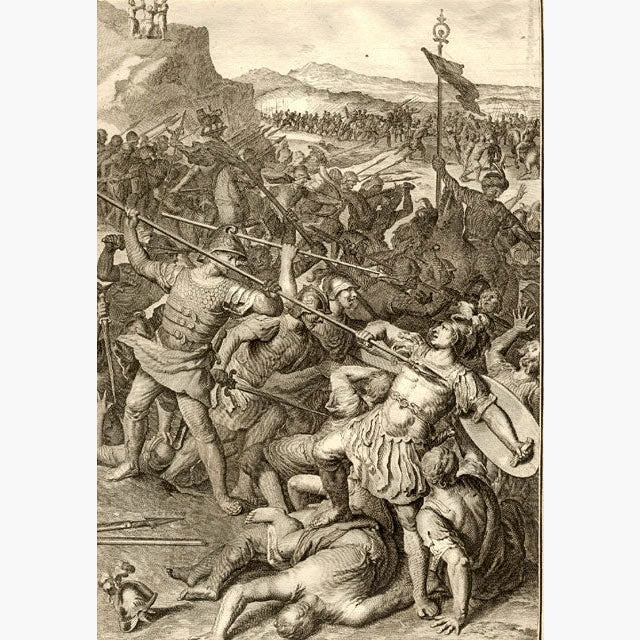 Antique Print,The Battle betwixt the Israelites and Amalekites 1728 Prints