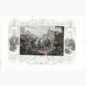 Antique Print The Black Prince entering London 1850 Maps
