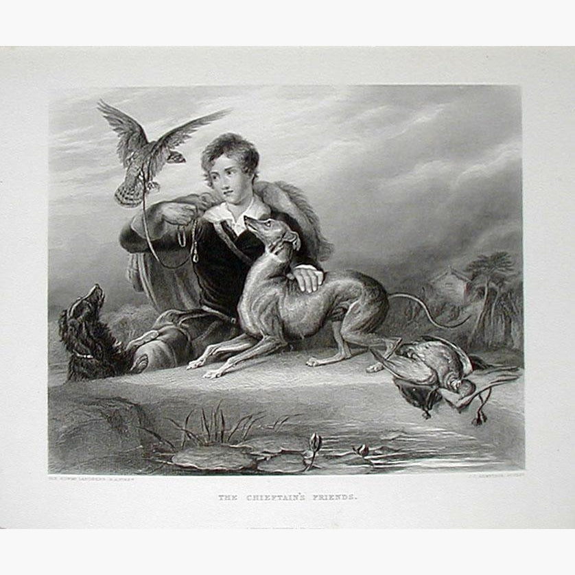 The Chieftain’s Friends c.1860 Prints KittyPrint 1800s Dogs