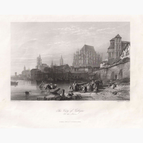 Antique Print The City Of Cologne 1840 Prints